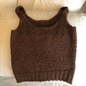 SKIMS Cozy Knit Tank, Short & Robe - S/M - Cocoa